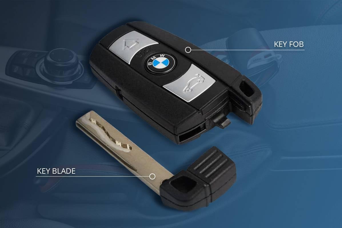 How do you synchronize a BMW car key with the vehicle's central locking system?